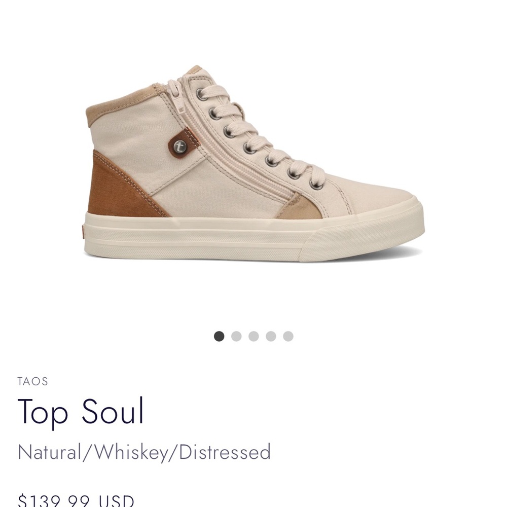 Taos Footwear Top Soul Natural/Whiskey Distressed Sneakers